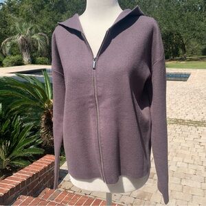 Cyrus NWOT Women’s Grey Violet Sweater Hoodie Sz Small Soft Viscose Poly Nylon